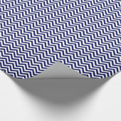 Papier Cadeau Chevron en bleu et blanc (Coin)
