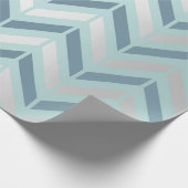 Papier Cadeau Chevron Graphite métallique Argent Tiffany Marine  (Coin)