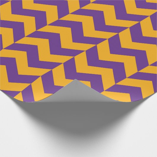 Papier Cadeau Chevron jaune et violet Zigzag (Coin)
