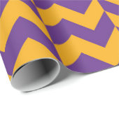 Papier Cadeau Chevron jaune et violet Zigzag (Coin rond)
