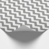 Papier Cadeau Chevron moderne gris et blanc (Coin)