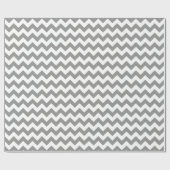 Papier Cadeau Chevron moderne gris et blanc (Plat)