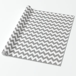 Papier Cadeau Chevron moderne gris et blanc