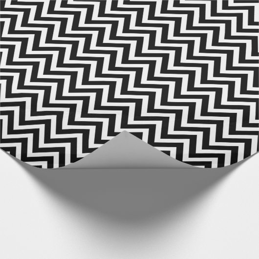 Papier Cadeau Chevron noir et blanc (Coin)