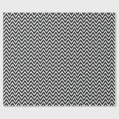 Papier Cadeau Chevron noir et blanc (Plat)