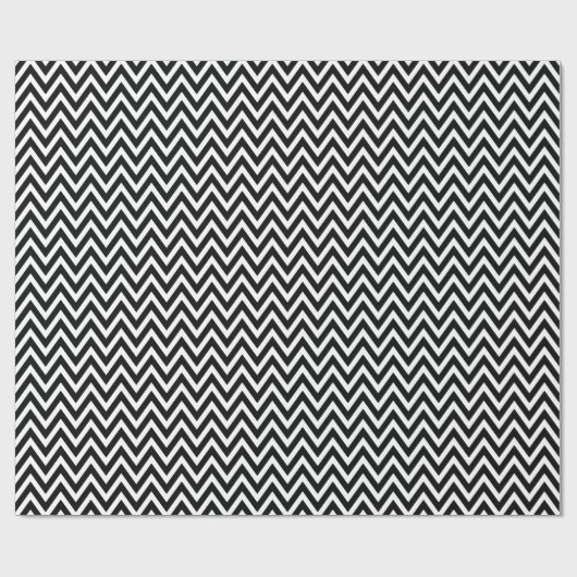 Papier Cadeau Chevron noir et blanc (Plat)