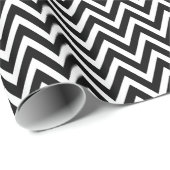 Papier Cadeau Chevron noir et blanc (Coin rond)