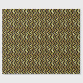 Papier Cadeau Chevron Noir Et Or Motif Zigzag (Plat)