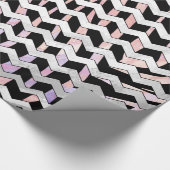 Papier Cadeau Chevron noir et rose Zebra (Coin)