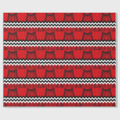 Papier Cadeau chevron noir lodge (Plat)