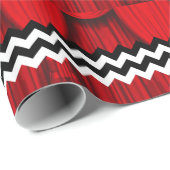 Papier Cadeau chevron noir lodge (Coin rond)