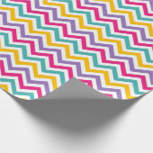 Papier Cadeau  Chevron Pattern with Teal and Purple Stripe (Coin)
