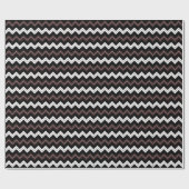 Papier Cadeau Chevron rayé noir blanc marron (Plat)