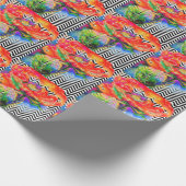 Papier Cadeau chevron Red Poppy (Coin)