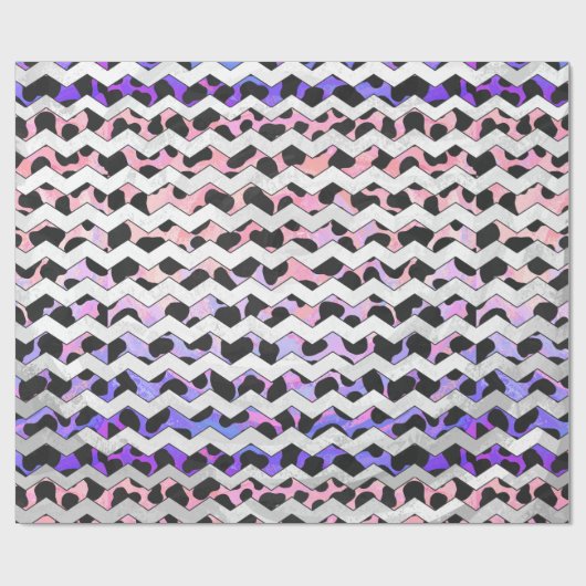 Papier Cadeau Chevron rose et noir Dalmation (Plat)