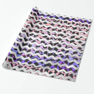 Papier Cadeau Chevron rose et noir Dalmation