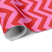 Papier Cadeau Chevron rouge rose chaud Zigzag do-it-yourself cou (Coin rond)