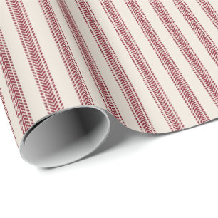 Papier Cadeau Chevron Rouges à rayures à ticks sur fond sable