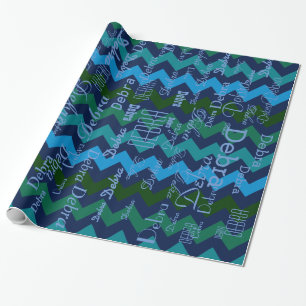 Papier Cadeau chevron stripes : create your own pattern of names
