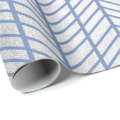 Papier Cadeau Chevron Tiffany Ocean Blue Grey Silver Navy VIP (Coin rond)