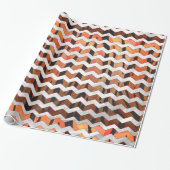 Papier Cadeau Chevron Tiger chaud orange et noir (Déroulé)