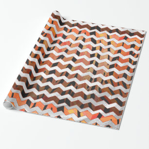 Papier Cadeau Chevron Tiger chaud orange et noir
