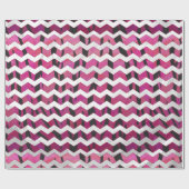 Papier Cadeau Chevron Tiger rose chaud et noir (Plat)