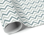 Papier Cadeau chevron turquoise et sage (Coin rond)