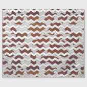Papier Cadeau Chevron Vache Brown et blanc (Plat)