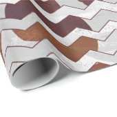 Papier Cadeau Chevron Vache Brown et blanc (Coin rond)