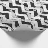 Papier Cadeau Chevron Vache noir et blanc (Coin)