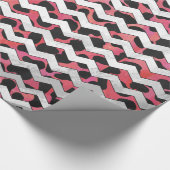 Papier Cadeau Chevron Vache rose et noir (Coin)