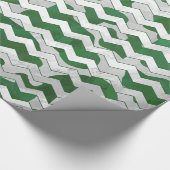 Papier Cadeau Chevron Vache vert et blanc Impression (Coin)