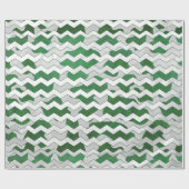 Papier Cadeau Chevron Vache vert et blanc Impression (Plat)