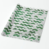 Papier Cadeau Chevron Vache vert et blanc Impression (Déroulé)