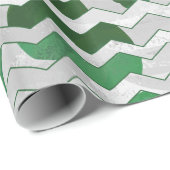 Papier Cadeau Chevron Vache vert et blanc Impression (Coin rond)