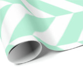 Papier Cadeau Chevron vert light (Coin rond)