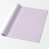 Papier Cadeau Chevron Zig Zag Motif Pastel Lilac White Scandi (Déroulé)