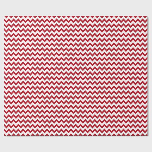 Papier Cadeau Chevron Zig Zag Ruby Rouge Blanc Noël (Plat)