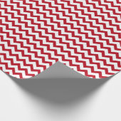 Papier Cadeau Chevron Zig Zag Ruby Rouge Blanc Noël (Coin)