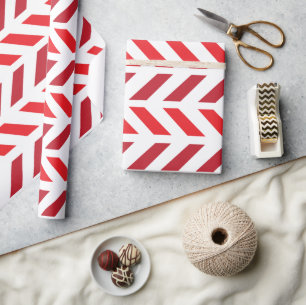 Papier Cadeau Chevron Zigzag Red Maroon Motif