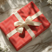 Papier Cadeau Chevron Zigzag Rouge