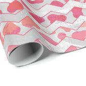 Papier Cadeau ChevronRose et Blanc Dalmatien (Coin rond)