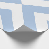 Papier Cadeau Chevrons bleu clair et blanc (Coin)