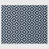 Papier Cadeau Chevrons bleu clair et noir (Plat)