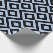 Papier Cadeau Chevrons bleu clair et noir (Coin)