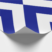 Papier Cadeau Chevrons bleu et blanc (Coin)