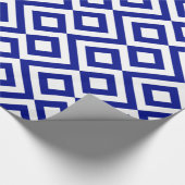 Papier Cadeau Chevrons bleu et blanc (Coin)