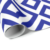 Papier Cadeau Chevrons bleu et blanc (Coin rond)