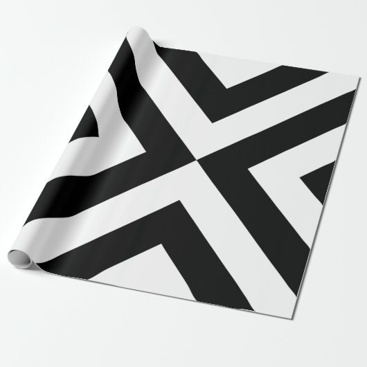 Papier Cadeau Chevrons noirs et blancs (Déroulé)